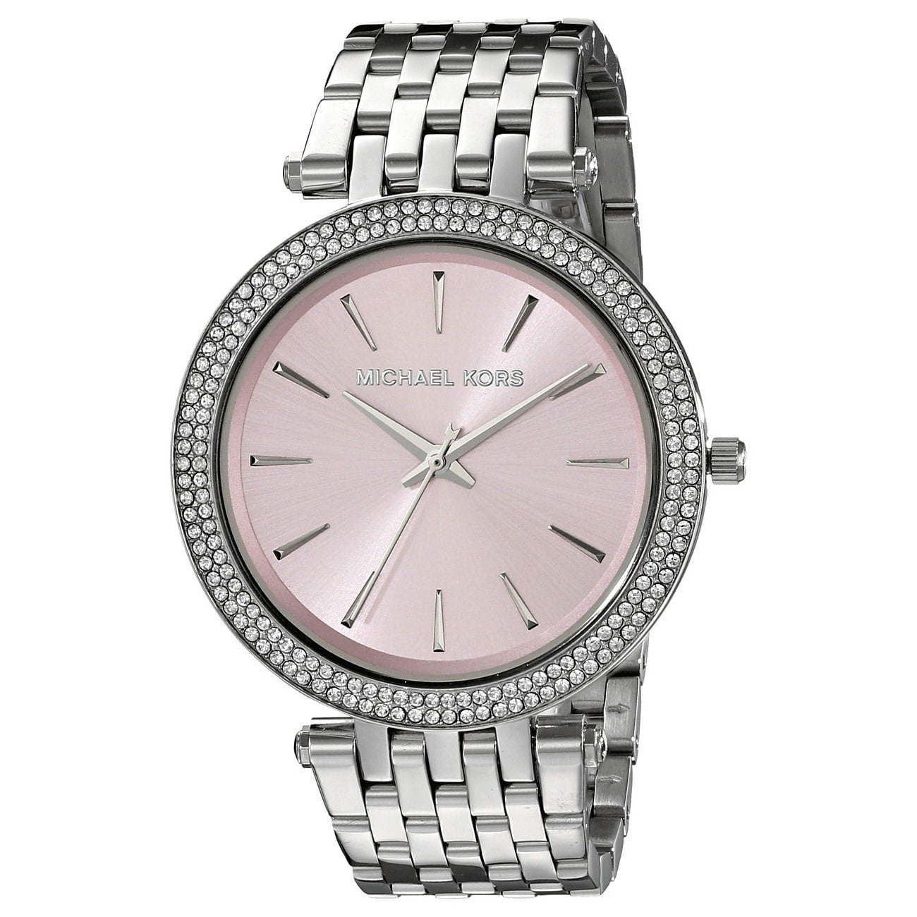  Shop Authentic Michael Kors Darci Crystal Pink Dial Silver Stainless Steel Strap Watch for Women - MK3352 - Luxxuri