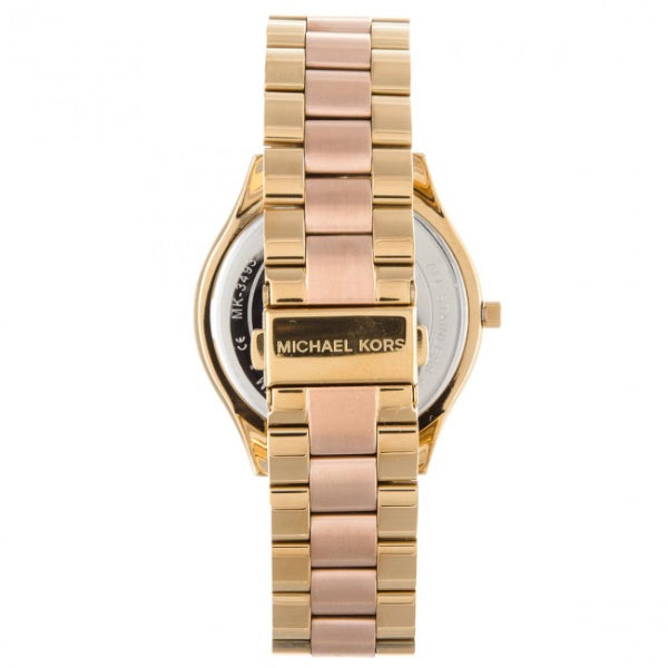 Shop Authentic Michael Kors Slim Runway Pink Dial Two Tone Steel Strap Watch for Women - MK3493 - Luxxuri