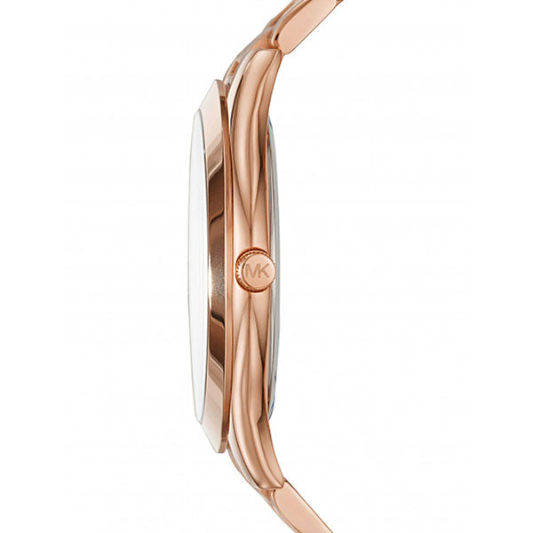  Shop Authentic Michael Kors Slim Runway Quartz Blue Dial Rose Gold Steel Strap Watch For Women - MK3494 - Luxxuri
