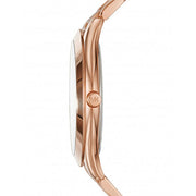  Shop Authentic Michael Kors Slim Runway Quartz Blue Dial Rose Gold Steel Strap Watch For Women - MK3494 - Luxxuri