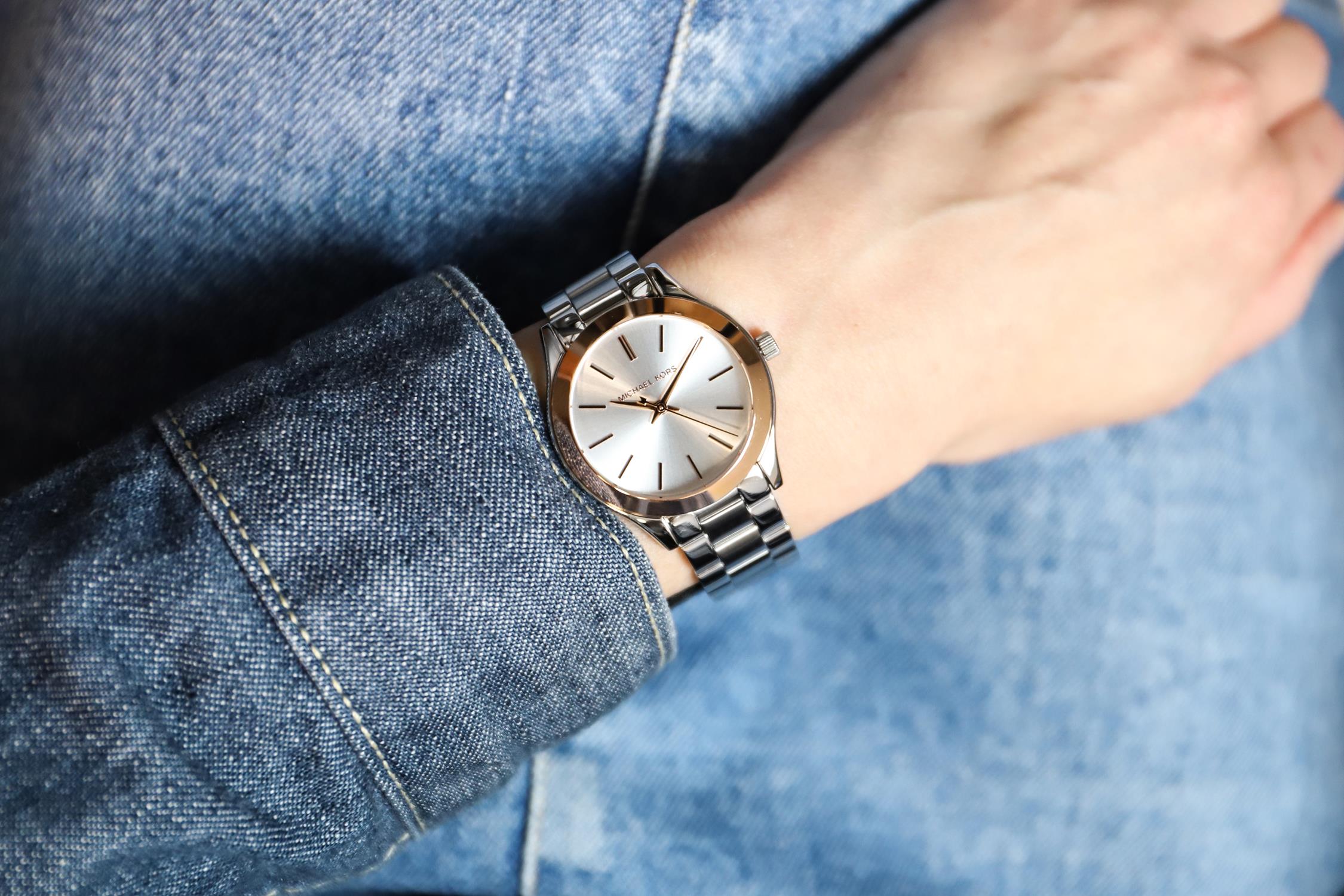  Shop Authentic Michael Kors Mini Slim Runway Silver Dial Silver Steel Strap Watch for Women - MK3514 - Luxxuri