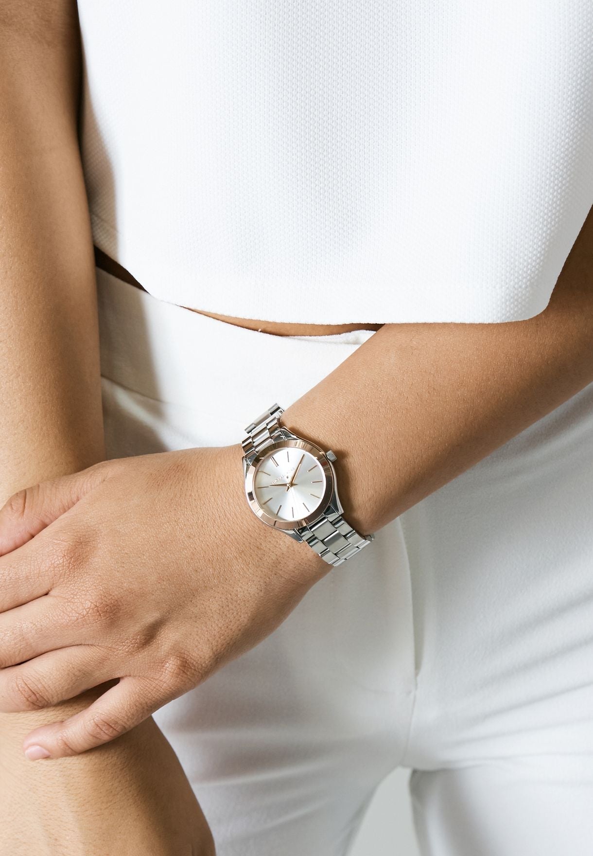  Shop Authentic Michael Kors Mini Slim Runway Silver Dial Silver Steel Strap Watch for Women - MK3514 - Luxxuri