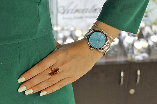  Shop Authentic Michael Kors Hartman Quartz Blue Dial Silver Steel Strap Watch For Women - MK3519 - Luxxuri