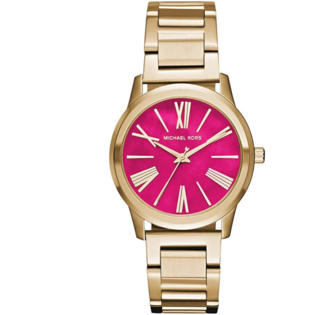  Shop Authentic Michael Kors Hartman Quartz Pink Dial Gold Steel Strap Watch For Women - MK3520 - Luxxuri