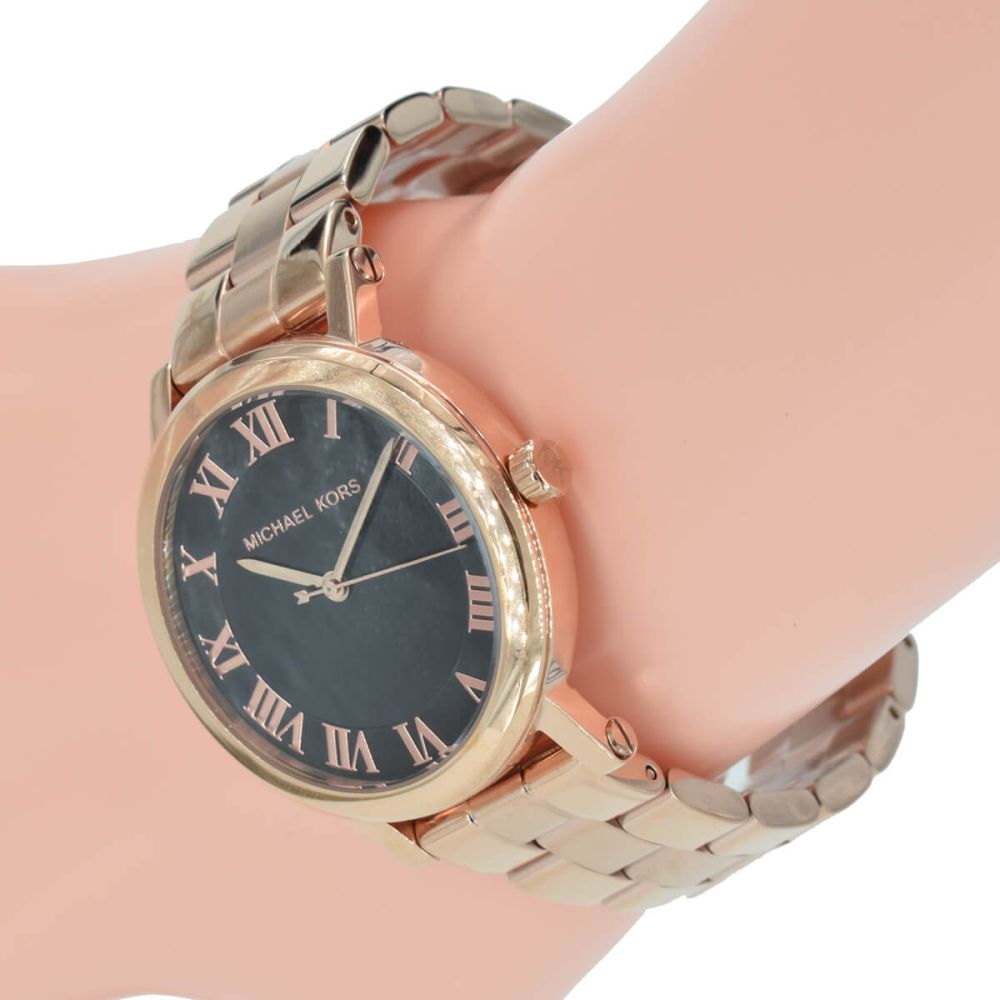  Shop Authentic Michael Kors Noire Black Dial Rose Gold Steel Strap Watch for Women - MK3585 - Luxxuri