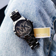 Shop Authentic Michael Kors Slim Runway Black Dial Black Steel Strap Watch for Women - MK3589 - Luxxuri