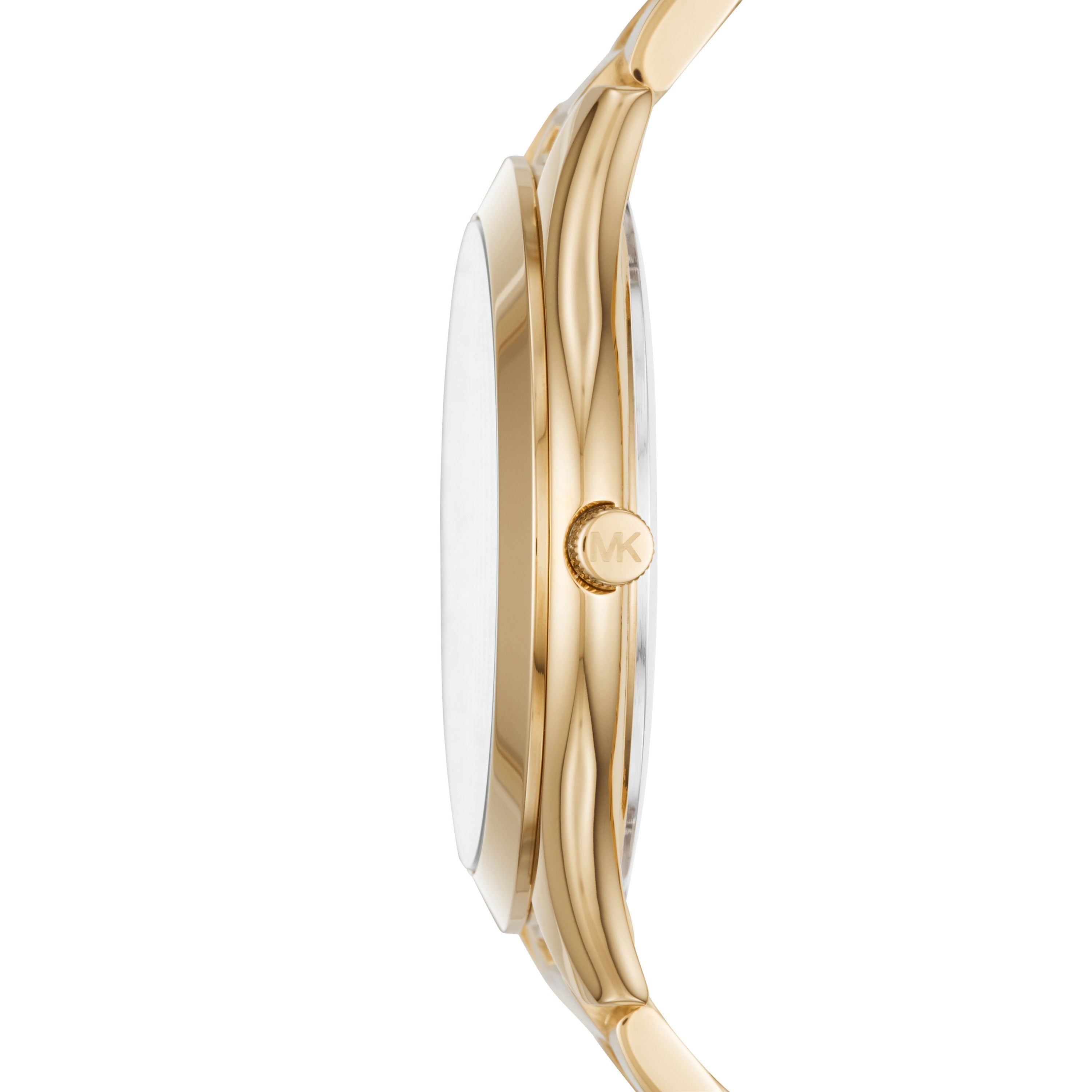  Shop Authentic Michael Kors Slim Runway Gold Dial Gold Steel Strap Watch for Women - MK3590 - Luxxuri