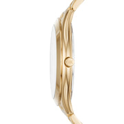  Shop Authentic Michael Kors Slim Runway Gold Dial Gold Steel Strap Watch for Women - MK3590 - Luxxuri