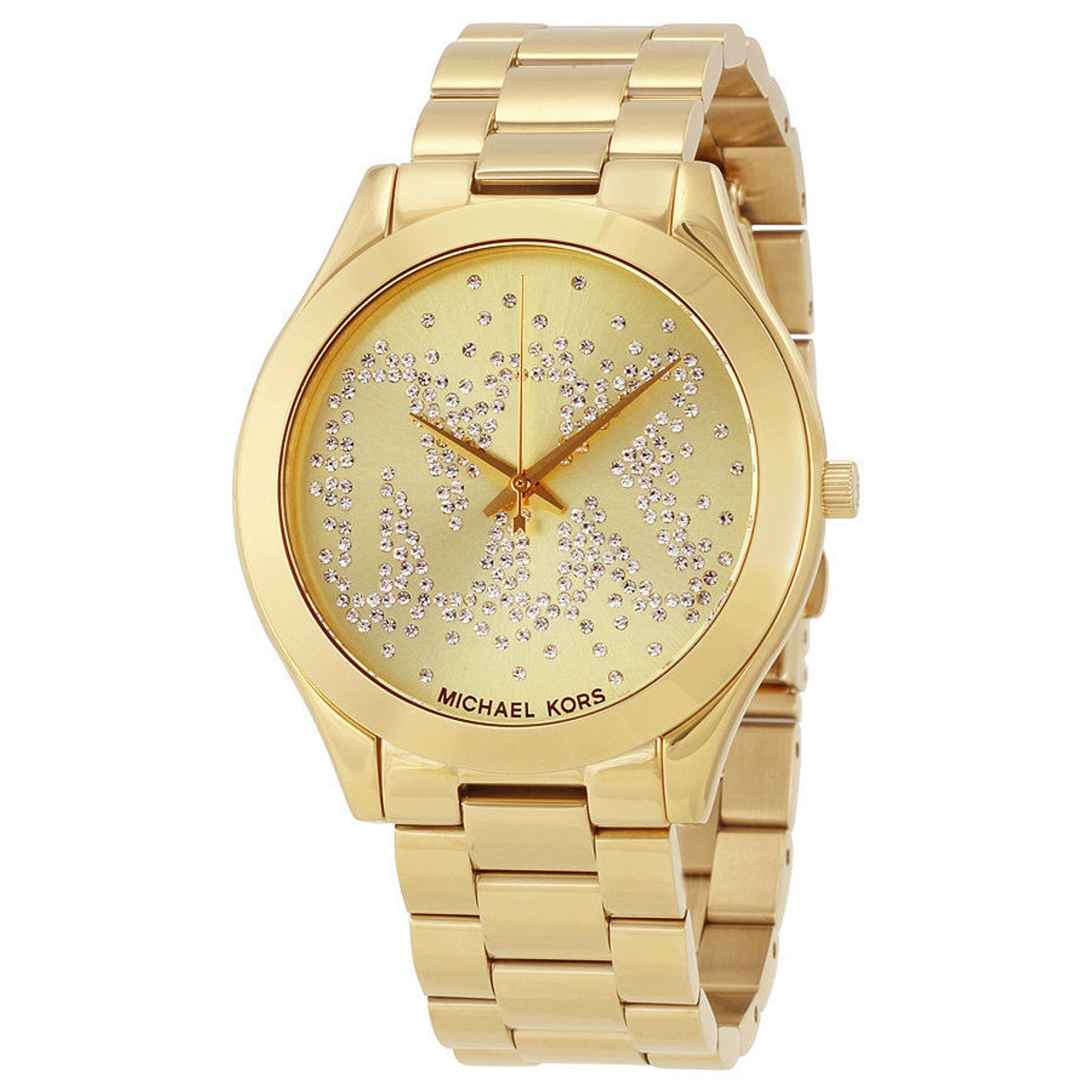  Shop Authentic Michael Kors Slim Runway Gold Dial Gold Steel Strap Watch for Women - MK3590 - Luxxuri