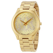  Shop Authentic Michael Kors Slim Runway Gold Dial Gold Steel Strap Watch for Women - MK3590 - Luxxuri