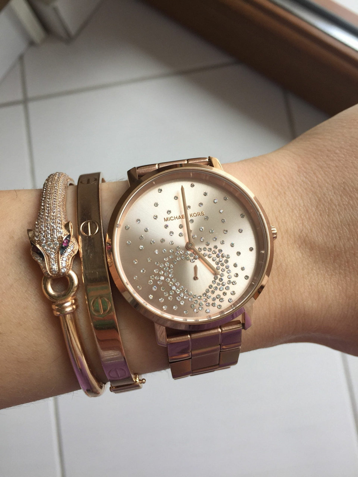  Shop Authentic Michael Kors Jaryn Rose Gold Dial Rose Gold Steel Strap Watch for Women - MK3621 - Luxxuri