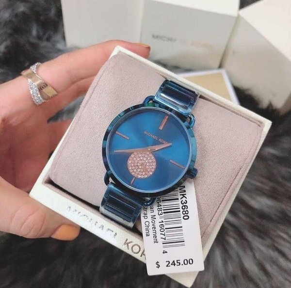  Shop Authentic Michael Kors Portia Blue Dial Blue Stainless Steel Strap Watch for Women - MK3680 - Luxxuri