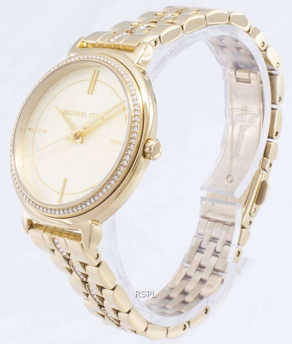  Shop Authentic Michael Kors Cinthia Quartz Gold Dial Gold Steel Strap Watch For Women - MK3681 - Luxxuri