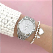  Shop Authentic Michael Kors Lauryn Analog Crystals Silver Dial Silver Steel Strap Watch For Women - MK3717 - Luxxuri