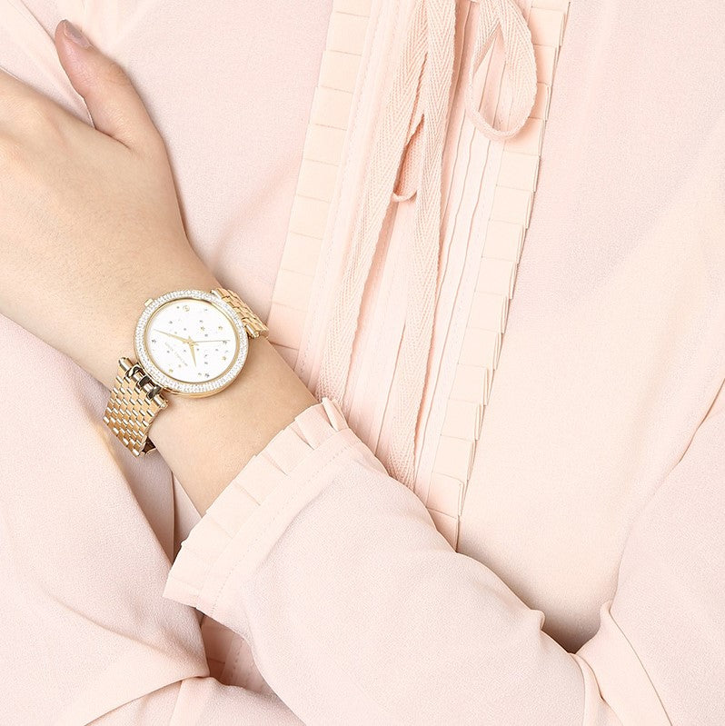  Shop Authentic Michael Kors Darci White Dial Gold Steel Strap Watch for Women - MK3727 - Luxxuri