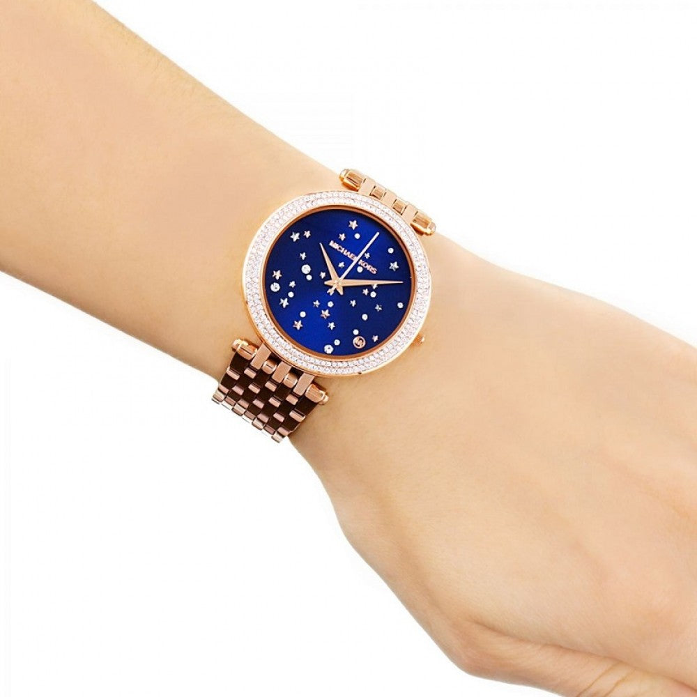  Shop Authentic Michael Kors Darci Blue Dial Rose Gold Steel Strap Watch for Women - MK3728 - Luxxuri