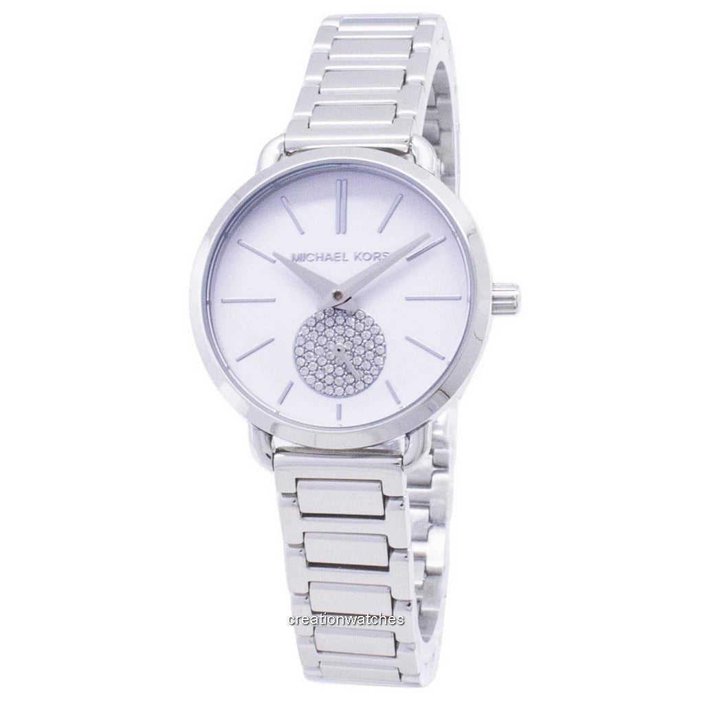  Shop Authentic Michael Kors Portia Quartz Silver Dial Silver Steel Strap Watch For Women - MK3837 - Luxxuri
