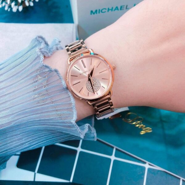 Shop Authentic Michael Kors Portia Analog Quartz Rose Gold Dial Rose Gold Steel Strap Watch For Women - MK3839 - Luxxuri