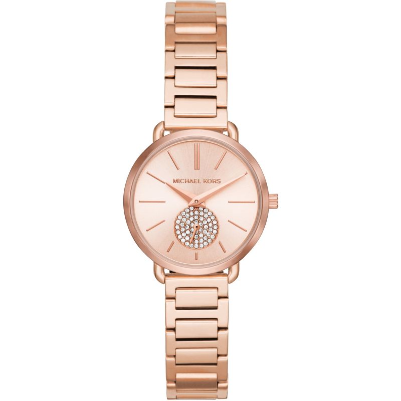  Shop Authentic Michael Kors Portia Analog Quartz Rose Gold Dial Rose Gold Steel Strap Watch For Women - MK3839 - Luxxuri