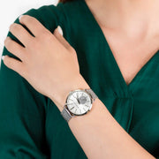  Shop Authentic Michael Kors Portia Silver Dial Silver Mesh Bracelet Watch for Women - MK3843 - Luxxuri