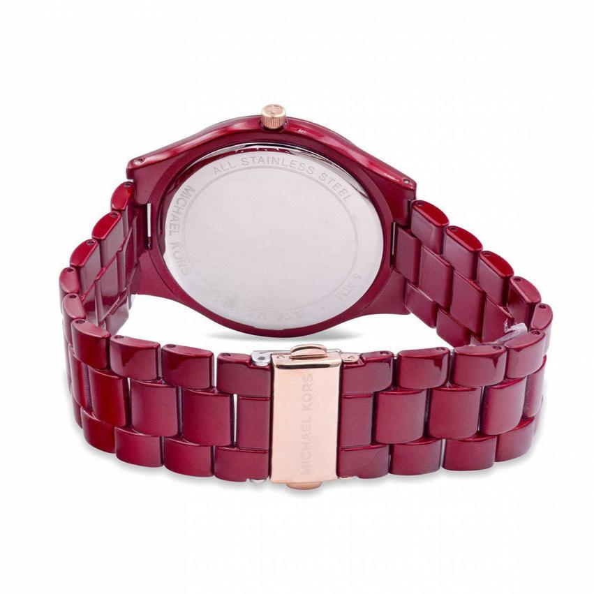  Shop Authentic Michael Kors Slim Runway Red Dial Red Steel Strap Watch For Women - MK3895 - Luxxuri