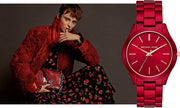  Shop Authentic Michael Kors Slim Runway Red Dial Red Steel Strap Watch For Women - MK3895 - Luxxuri