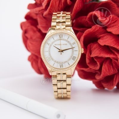  Shop Authentic Michael Kors Lauryn Mother of Pearl White Dial Gold Steel Strap Watch for Women - MK3899 - Luxxuri