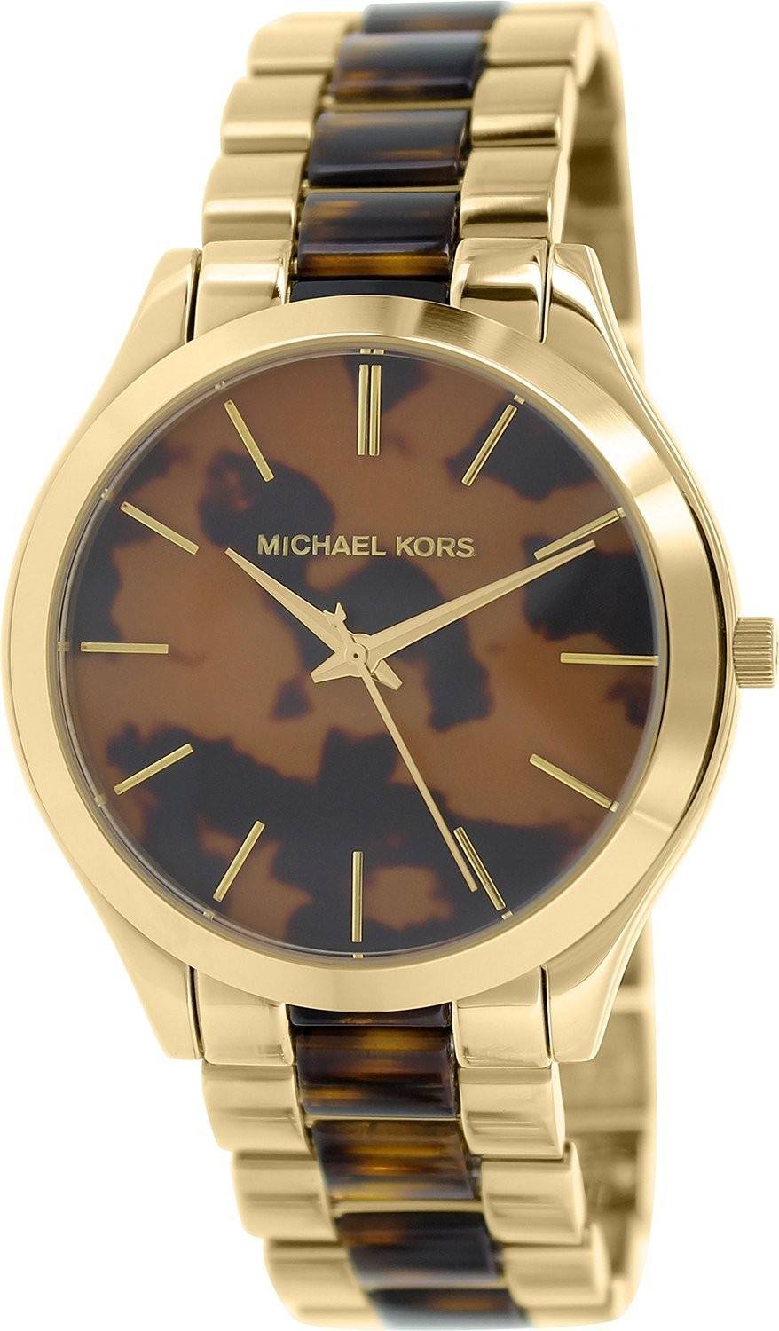  Shop Authentic Michael Kors Slim Runway Tortoise Shell Dial Two Tone Steel Strap Watch for Women - MK4284 - Luxxuri