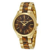  Shop Authentic Michael Kors Slim Runway Tortoise Shell Dial Two Tone Steel Strap Watch for Women - MK4284 - Luxxuri