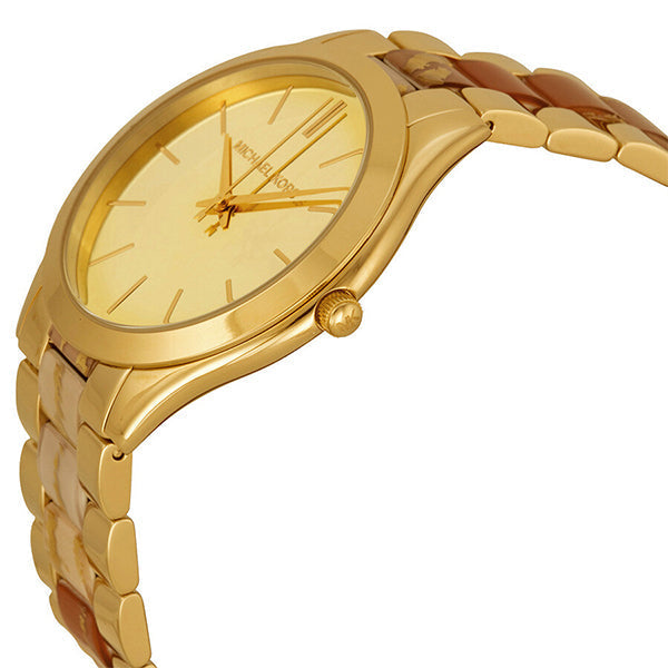  Shop Authentic Michael Kors Slim Runway Gold Dial Two Tone Steel Strap Watch for Women - MK4300 - Luxxuri