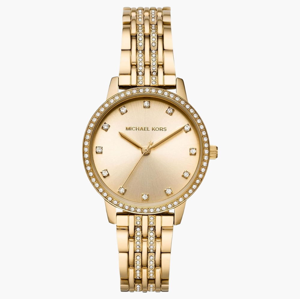  Shop Authentic Michael Kors Melissa Quartz Gold Dial Gold Steel Strap Watch for Women - MK4368 - Luxxuri