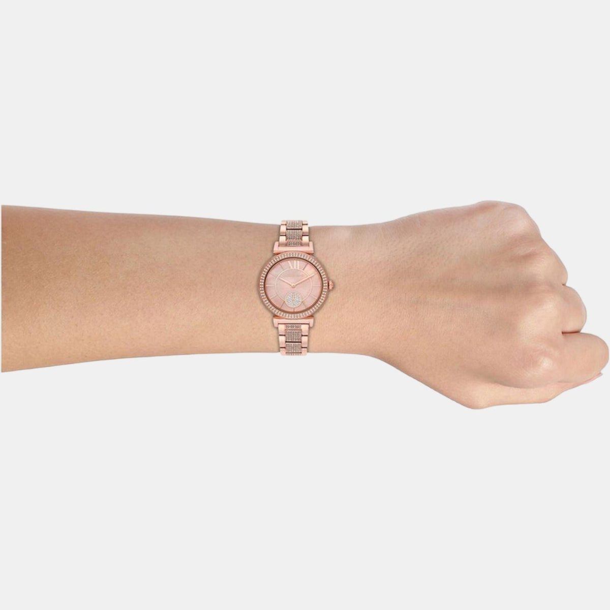  Shop Authentic Michael Kors Abbey Three-Hand Analog Crystals Rose Gold Dial Rose Gold Steel Strap Watch for Women - MK4617 - Luxxuri