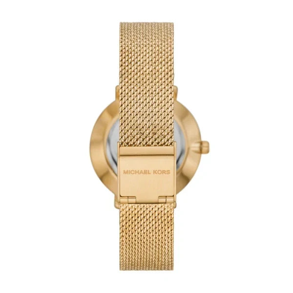  Shop Authentic Michael Kors Pyper Quartz Mother of Pearl White Dial Gold Mesh Bracelet Watch For Women - MK4619 - Luxxuri