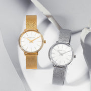  Shop Authentic Michael Kors Pyper Quartz Mother of Pearl White Dial Gold Mesh Bracelet Watch For Women - MK4619 - Luxxuri