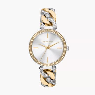  Shop Authentic Michael Kors Catelyn Three-Hand Crystals Silver Dial Two Tone Steel Strap Watch for Women - MK4633 - Luxxuri