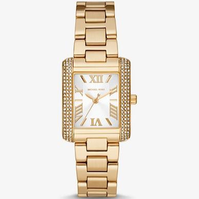  Shop Authentic Michael Kors Emery Three-Hand Crystals Silver Dial Gold Steel Strap Watch for Women - MK4640 - Luxxuri
