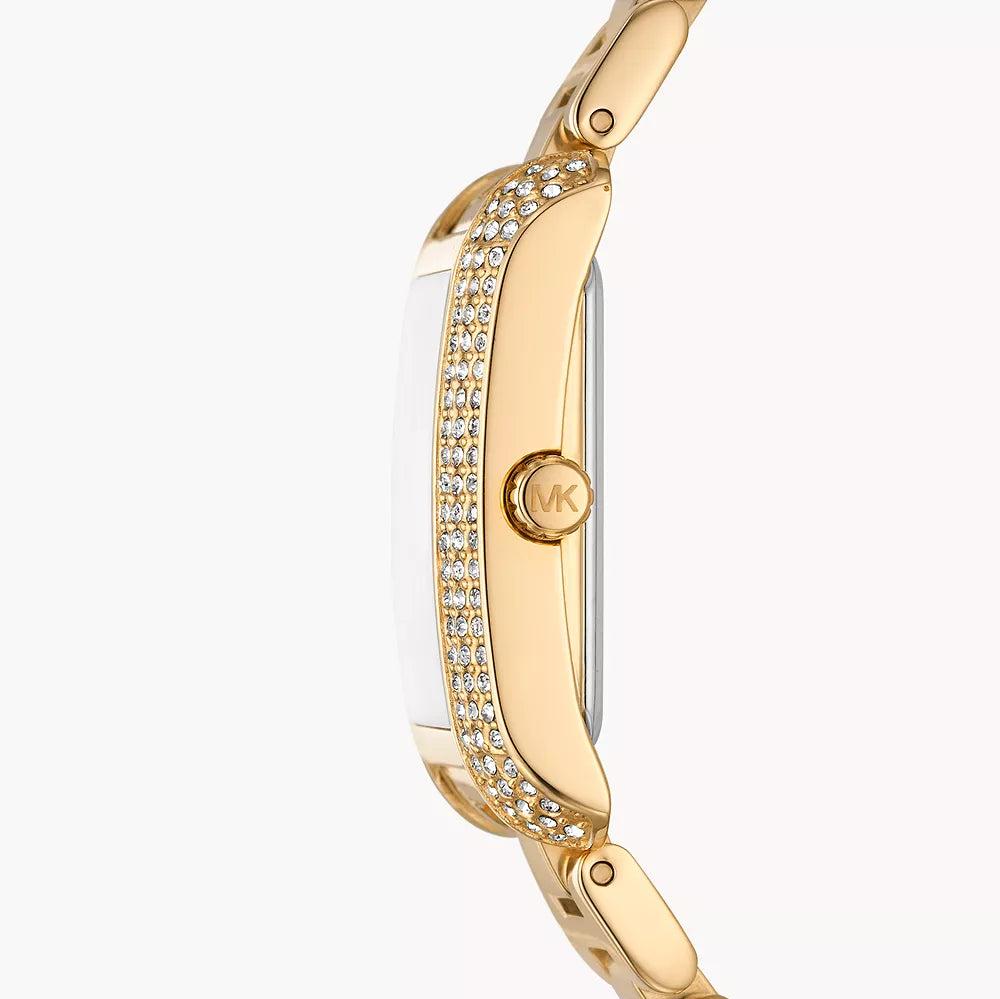  Shop Authentic Michael Kors Emery Three-Hand Crystals Silver Dial Gold Steel Strap Watch for Women - MK4640 - Luxxuri