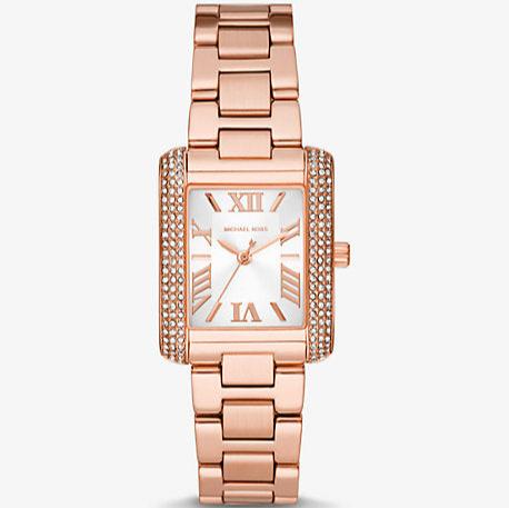  Shop Authentic Michael Kors Emery Three-Hand Crystals Silver Dial Rose Gold Steel Strap Watch for Women - MK4641 - Luxxuri