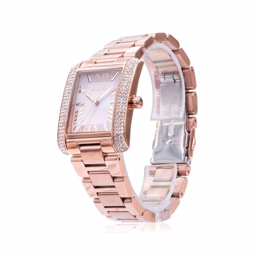  Shop Authentic Michael Kors Emery Three-Hand Crystals Silver Dial Rose Gold Steel Strap Watch for Women - MK4644 - Luxxuri