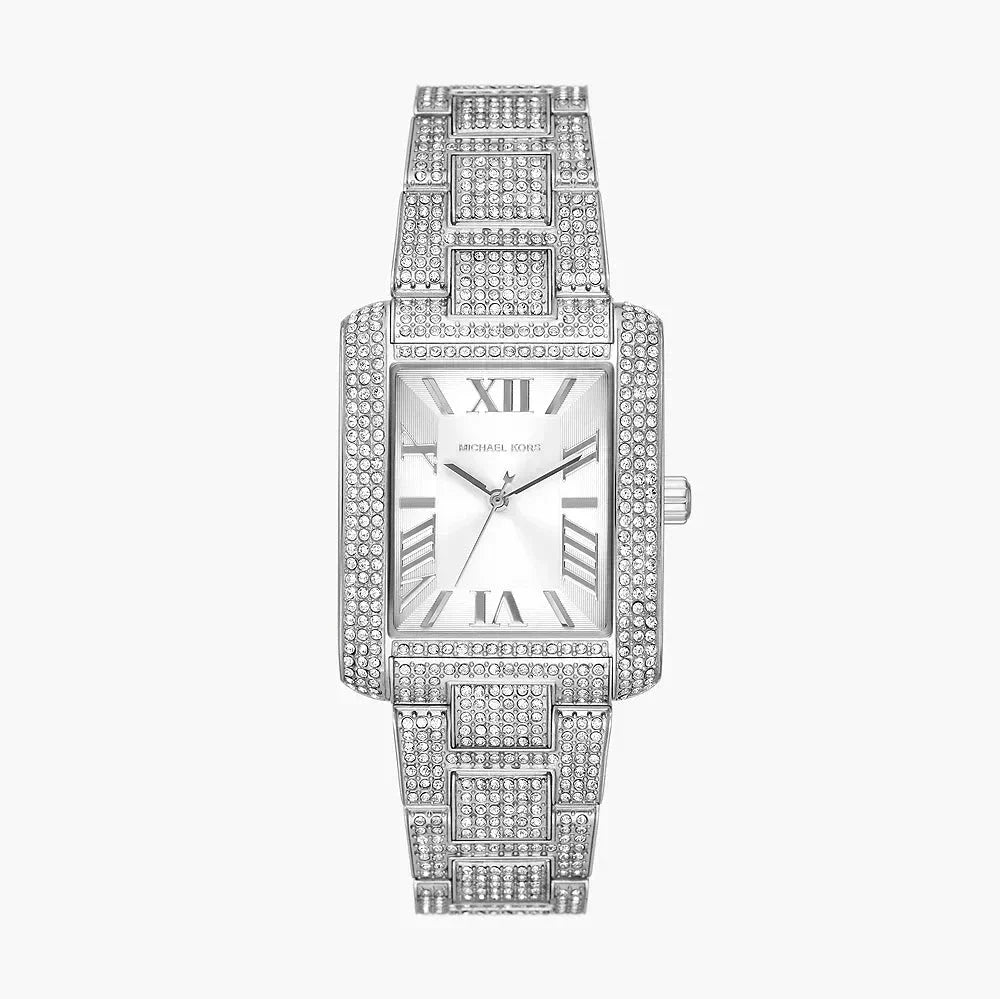  Shop Authentic Michael Kors Emery Analog Crystals Silver Dial Silver Steel Strap Watch for Women - MK4648 - Luxxuri