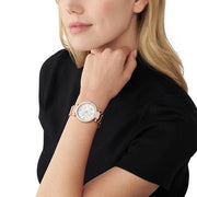  Shop Authentic Michael Kors Parker Three-Hand Mother of Pearl White Dial Rose Gold Steel Strap Watch For Women - MK4695 - Luxxuri