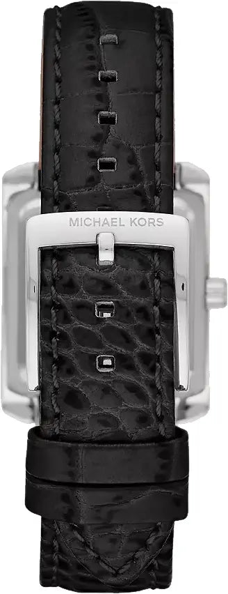  Shop Authentic Michael Kors Emery Three Hand Silver Dial Black Leather Strap Watch For Women - MK4696 - Luxxuri