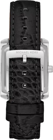  Shop Authentic Michael Kors Emery Three Hand Silver Dial Black Leather Strap Watch For Women - MK4696 - Luxxuri