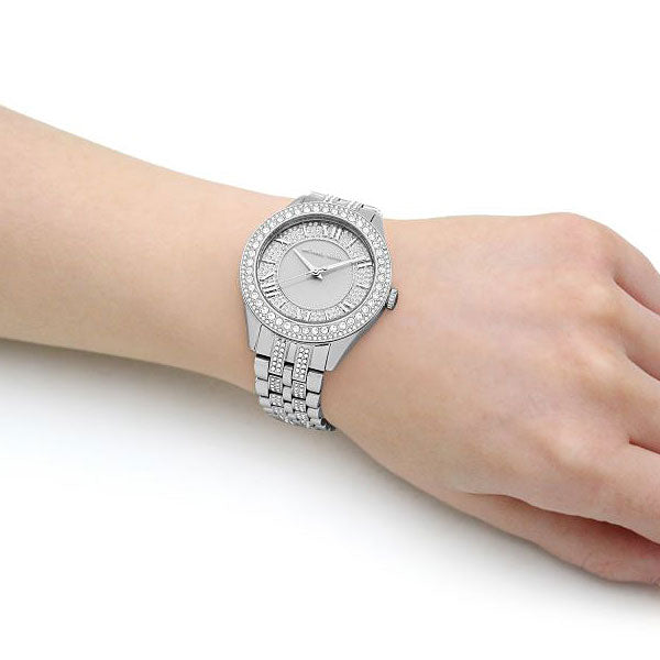  Shop Authentic Michael Kors Harlowe Three-Hand Quartz Silver Dial Silver Steel Strap Watch For Women - MK4708 - Luxxuri