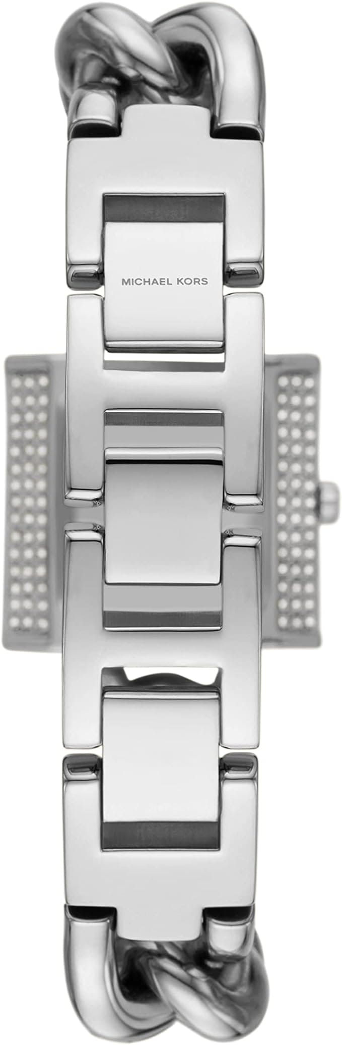  Shop Authentic Michael Kors Chain Lock Pave Silver Dial Silver Steel Strap Watch For Women - MK4718 - Luxxuri