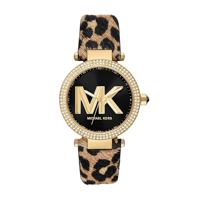  Shop Authentic Michael Kors Parker Black Dial Cheetah Print Brown Leather Strap Watch For Women - MK4723 - Luxxuri