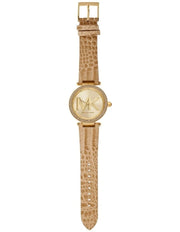  Shop Authentic Michael Kors Parker Three-Hand Gold Dial Brown Leather Strap Watch For Women - MK4725 - Luxxuri