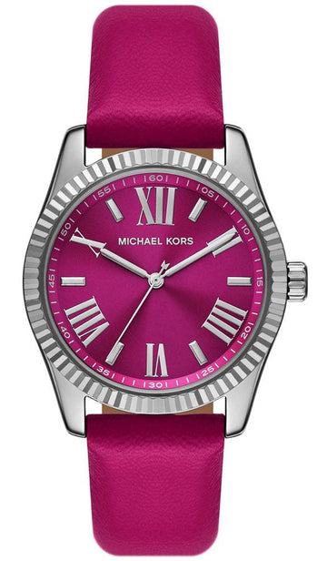  Shop Authentic Michael Kors Lexington Quartz Fuchsia Dial Fuchsia Leather Strap Watch For Women - MK4749 - Luxxuri