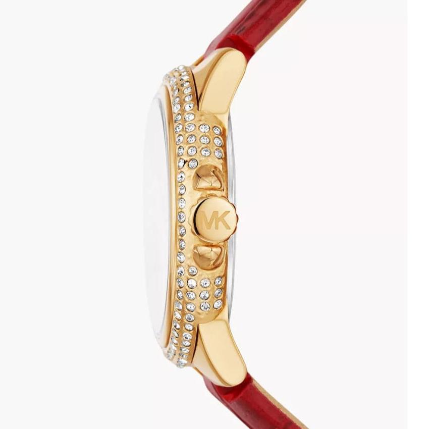  Shop Authentic Michael Kors Camille Three-Hand Red Dial Red Leather Strap Watch for Women - MK4750 - Luxxuri
