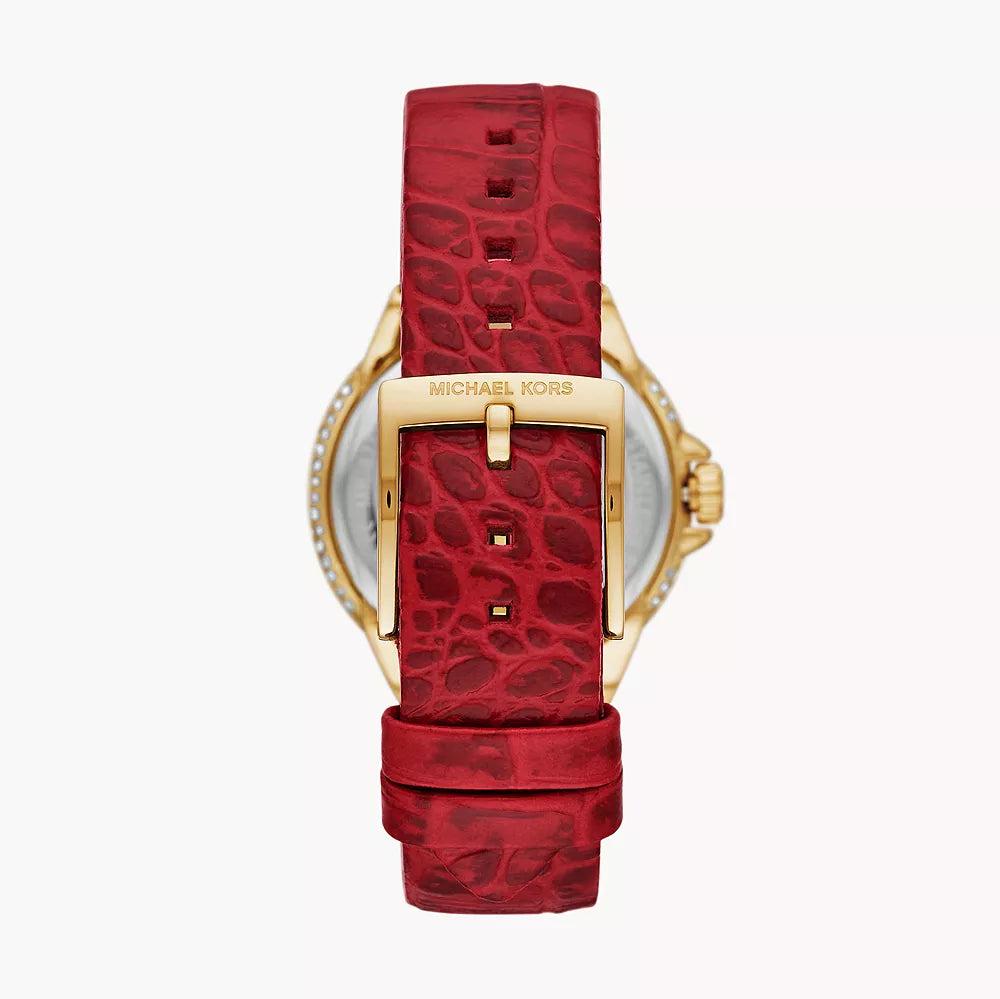  Shop Authentic Michael Kors Camille Three-Hand Red Dial Red Leather Strap Watch for Women - MK4750 - Luxxuri